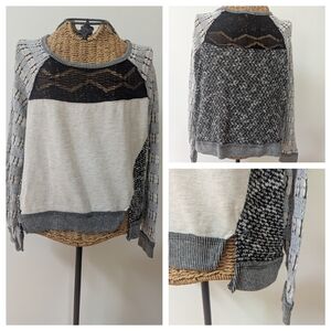 Y2K Scrapbook Black and Gray Women's Sweater S Anthropologie